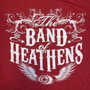 Band Of Heathens Concert Tee T shirt Festival Red Folk Rock Small